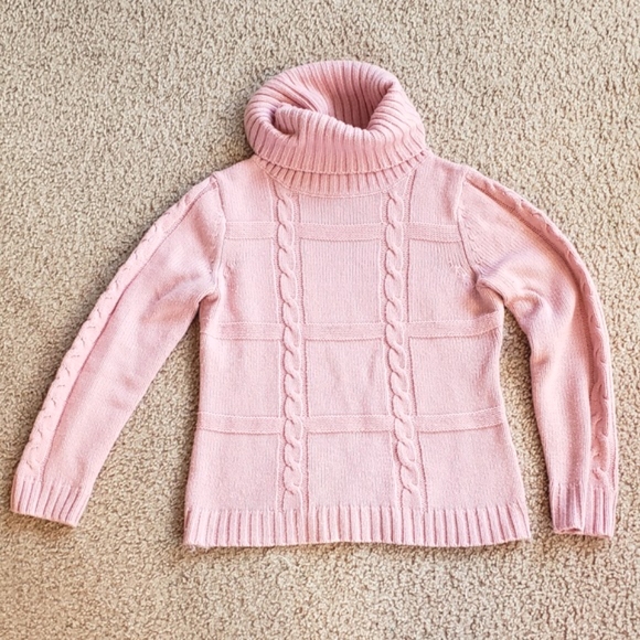 x2 Beautiful Braided Pink Cozy Women's Sweater - Picture 3 of 15
